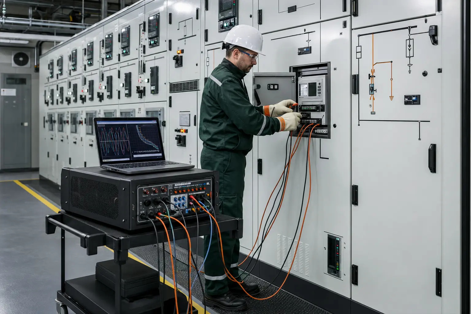 MV switchgear relay testing